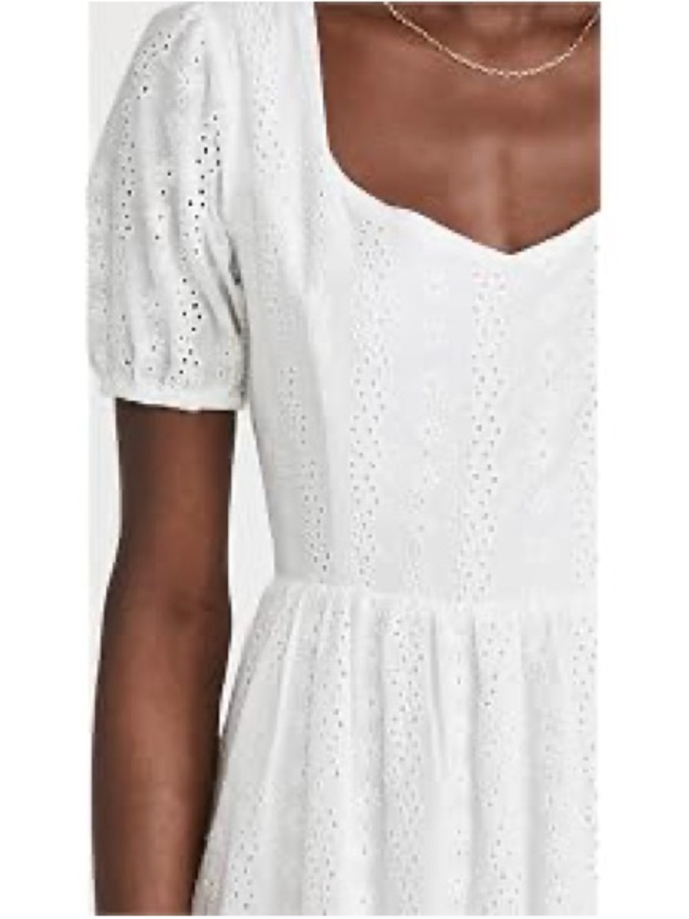 Lost + Wander Middle of Nowhere Short Sleeve Cotton Eyelet Dress - Small